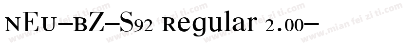 NEU-BZ-S92 Regular 2.00字体转换